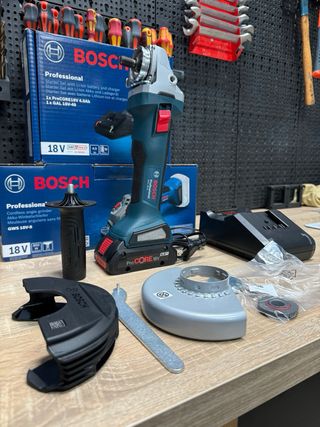 Radial gws 18v-8 + cargador + bateria 4ah