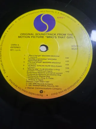 Vinilo Madonna Who's That Girl (Banda Sonora)