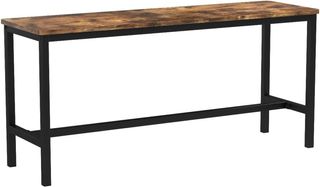 Conjunto de 2 Bancos de Mesa, Bancos de Interior, 108 X 32,5 X 50 Cm, Estilo Industrial, Estructura Resistente de Metal, para Cocina Comedor Sala de Estar, Marrón Vintage y Negro KTB33X