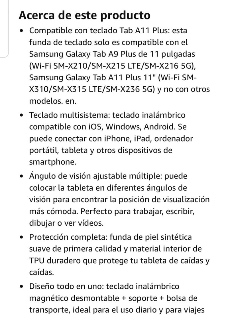 NUEVO! Funda Teclado Samsung Galaxy Tab A11+/A9+ afbeelding 2