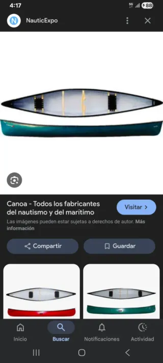 Canoa de poliéster para 2 personas