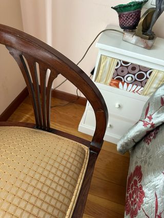 Banco vintage madera tapizado