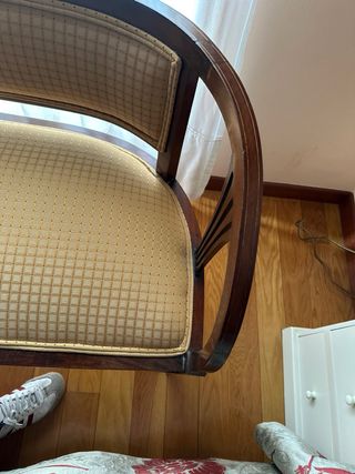 Banco vintage madera tapizado