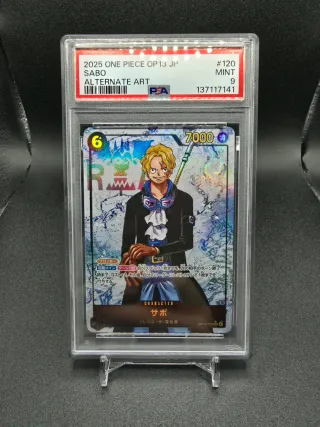 PSA 9 SABO OP13-120 CARRYNG ON HIS WILL JAPANESE