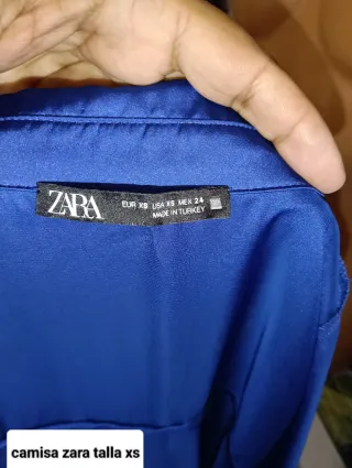 Camisa Zara Azul Talla XS