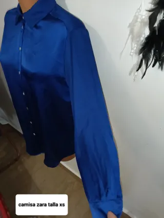Camisa Zara Azul Talla XS