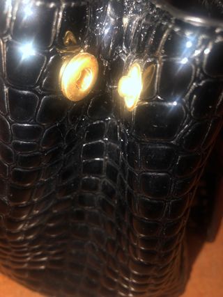 Bolso Bimba y Lola Negro Piel Cocodrilo