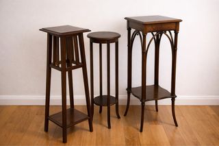 3 Pedestales Madera Plantas