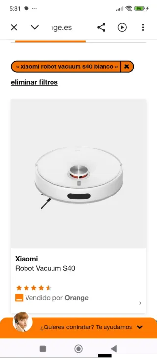 Xiaomi Robot Vacuum S40 Blanco