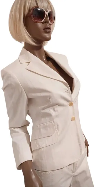 Tailleur Giacca e Pantaloni Pinocchietto bianco