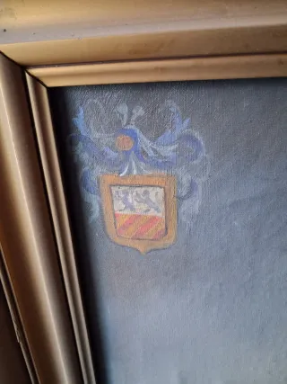 Cuadro antiguo mujer con marco dorado