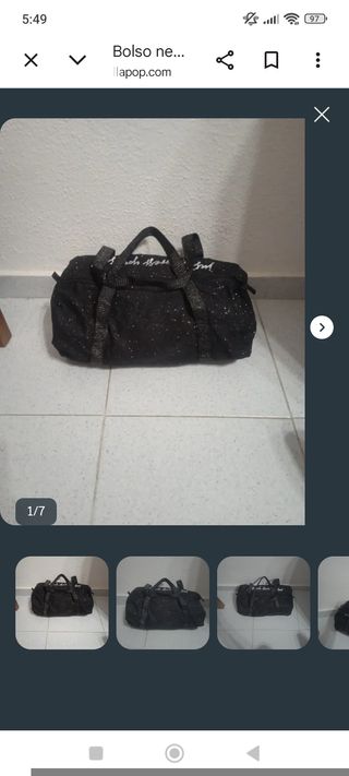 Bolso Negro Purpurina Mujer