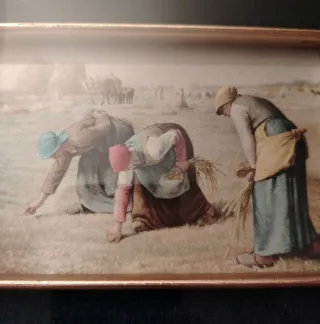 Quadro Donne lavoratrici su seta