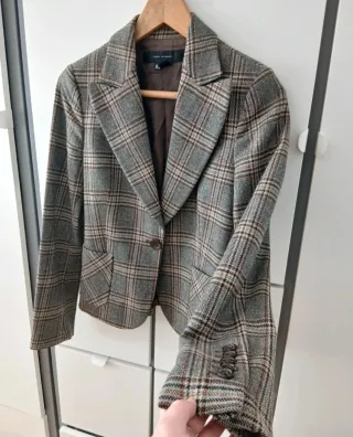 Blazer Zara Cuadros Marrón, esencia vintage