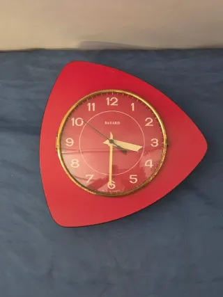 Orologio da parete Bayard vintage rosso