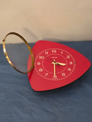Orologio da parete Bayard vintage rosso