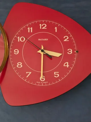 Orologio da parete Bayard vintage rosso