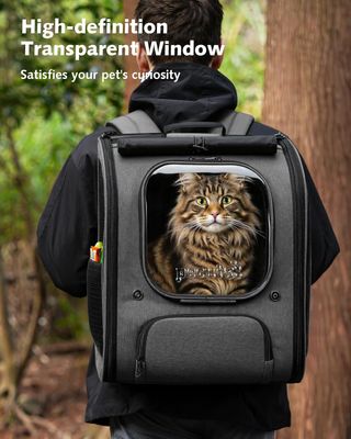 PECUTE mochila gato XL Hasta 7Kg burbuja Gris