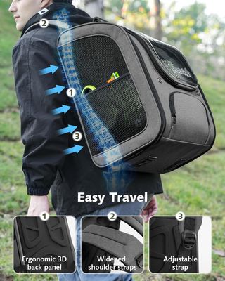 PECUTE mochila gato XL Hasta 7Kg burbuja Gris