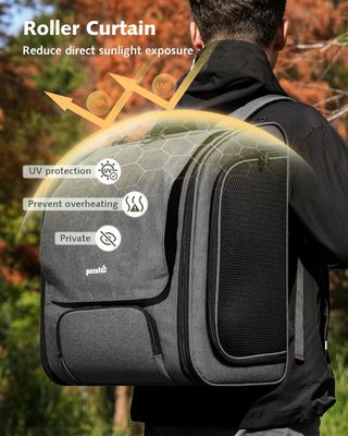 PECUTE mochila gato XL Hasta 7Kg burbuja Gris