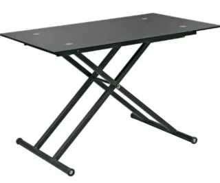 Mesa centro cristal elevable negra