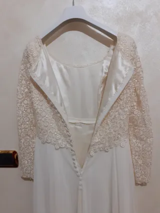Abito Sposa Seta Raso Pizzo