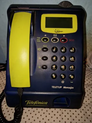 Teléfono Telefónica Teletup Mensajes Azul/Amarillo