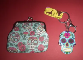Monedero y llavero Catrinas. Nuevos!