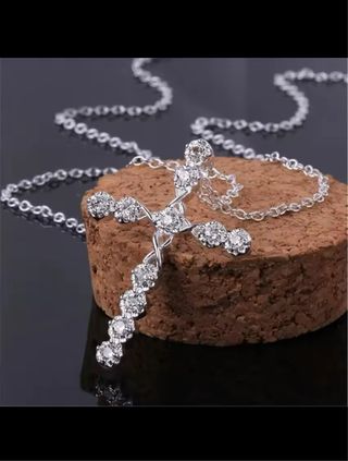 Collana Argento 925 Croce Zirconi