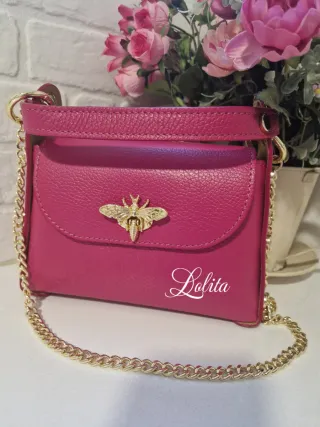 Bolso piel abeja fucsia
