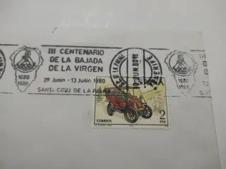 Sobre matasellos III bajada de la virgen Sts. cruz