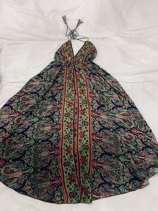 Vestido largo estampado paisley talla XL