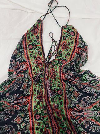 Vestido largo estampado paisley talla XL