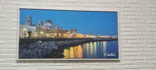 Cuadro Lienzo Cádiz Marco Madera Blanca