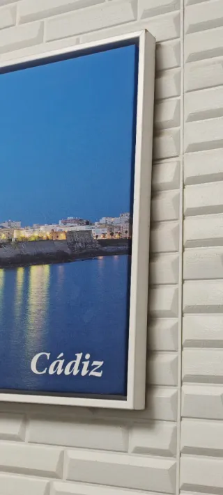 Cuadro Lienzo Cádiz Marco Madera Blanca