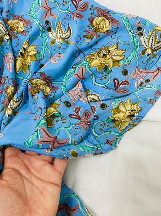 Vestido estampado floral azul talla S