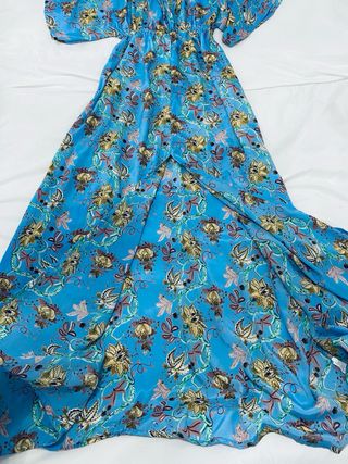 Vestido estampado floral azul talla S