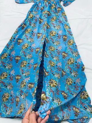 Vestido estampado floral azul talla S