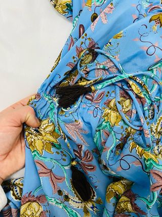 Vestido estampado floral azul talla S