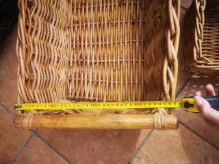 Conjunto 5 cestos mimbre natural madera