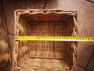 Conjunto 5 cestos mimbre natural madera