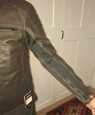 Giacca in pelle uomo marrone