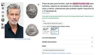 Peluquín de pelo natural