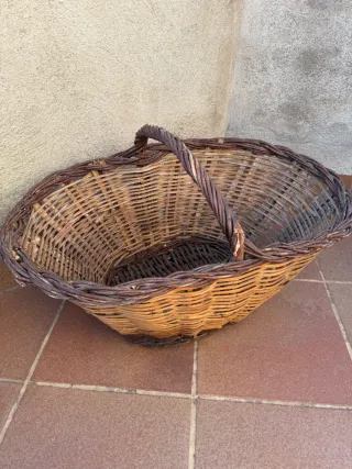 Cesto mimbre catalán vintage