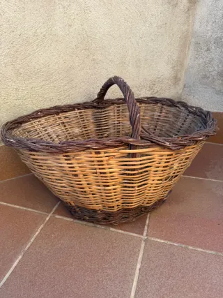 Cesto mimbre catalán vintage