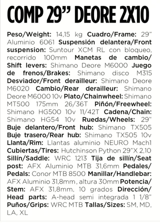 Conor WRC Comp Deore 29" (Talla L)