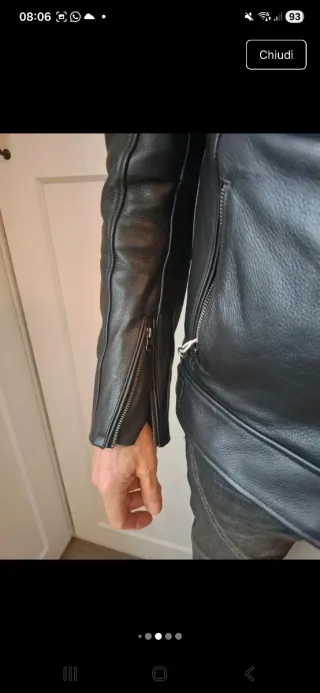 Giacca in pelle uomo nera