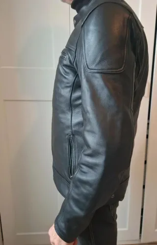 Giacca in pelle uomo nera