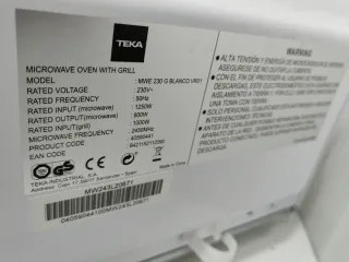 Microondas Teka MWE 230 G Grill Blanco