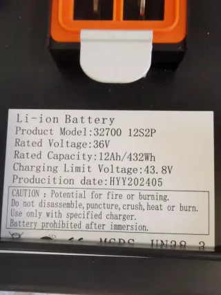 Batería Li-ion 36V 12Ah, Tabla Surf Eléctrica